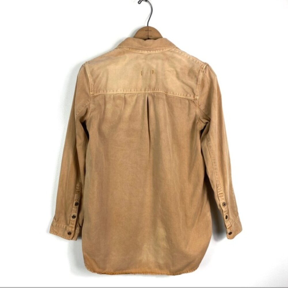MADEWELL Tomboy Work Shirt in Yellow Denim 100% Cotton SZ S - Picture 7 of 7